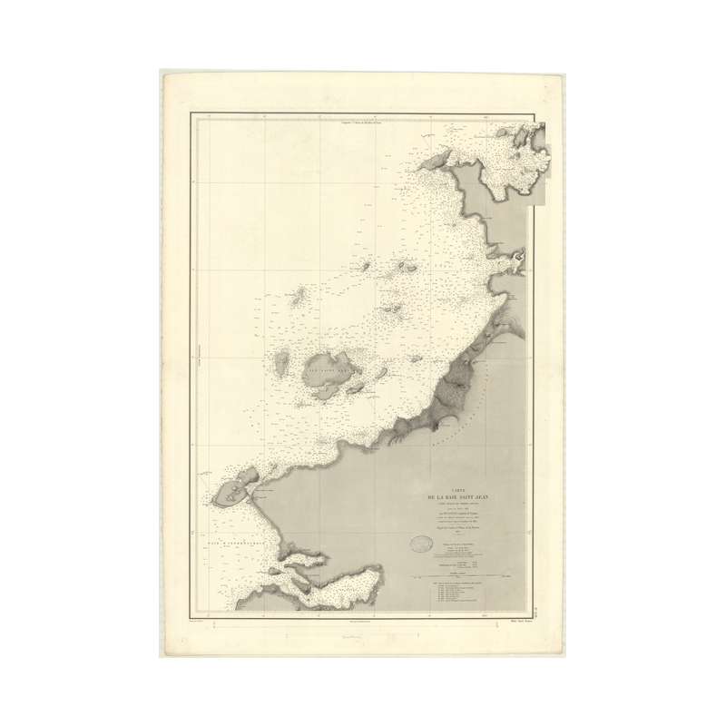 Reproduction carte marine ancienne Shom - 3578 - TERRE-NEUVE (Côte Ouest), SAINT-JEAN (Baie) - CANADA (Côte Est) - ATL