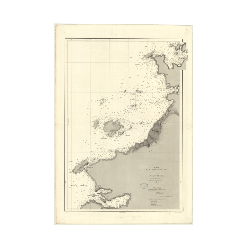 Carte marine ancienne - 3578 - TERRE-NEUVE (Côte Ouest), SAINT-JEAN (Baie) - CANADA (Côte Est) - ATLANTIQUE, AMERIQUE DU NORD (C