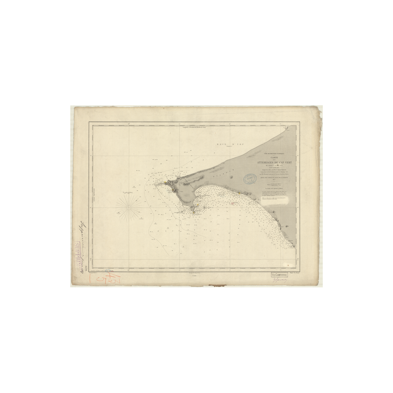 Reproduction carte marine ancienne - 3579 - CAP-VERT (Abords), DAKAR (Abords), CAYAR, NAZE (Cap) - SENEGAL - ATLANTIQUE, AFRIQUE