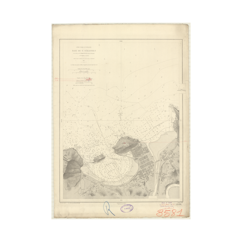 Carte marine ancienne - 3581 - GASCOGNE (Golfe), SAINT-SEBASTIEN (Baie) - ESPAGNE (Côte Nord) - ATLANTIQUE - (1877 - 1980)