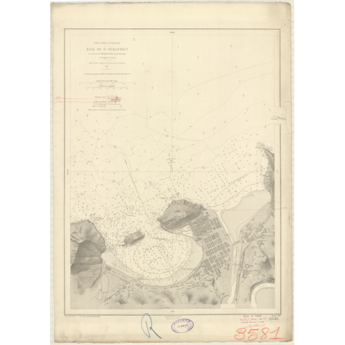 Reproduction carte marine ancienne Shom - 3581 - GASCOGNE (Golfe), SAINT-SEBASTIEN (Baie) - Espagne (Côte Nord) - ATLAN