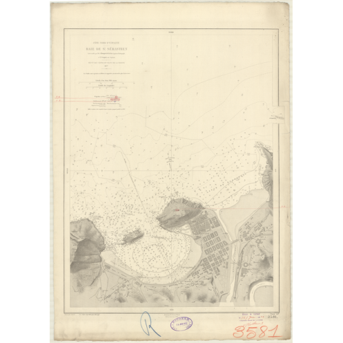 Reproduction carte marine ancienne - 3581 - GASCOGNE (Golfe), SAINT-SEBASTIEN (Baie) - ESPAGNE (Côte Nord) - ATLANTIQUE - (1877 Reproduction carte marine ancienne - 3581 - GASCOGNE (Golfe), SAINT-SEBASTIEN (Baie) - ESPAGNE (Côte Nord) - ATLANTIQUE - (1877