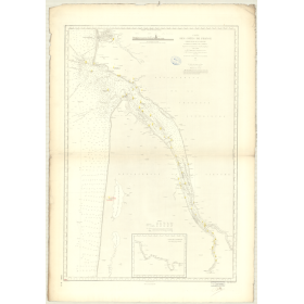 Reproduction carte marine ancienne Shom - 3600 - GASCOGNE (Golfe), GIRONDE (Embouchure), GARONNE (Cours), COUBRE (Pointe