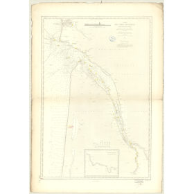 Carte marine ancienne - 3600 - GASCOGNE (Golfe), GIRONDE (Embouchure), GARONNE (Cours), COUBRE (Pointe), BORDEAUX - FRANCE (Côte