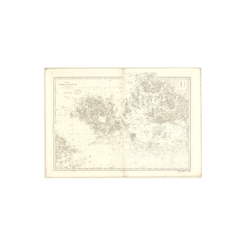 Reproduction carte marine ancienne Shom - 3624 - BOTHNIE (Golfe), ALAND (îles), ABO (îles) - - BALTIQUE (Mer) - (1878