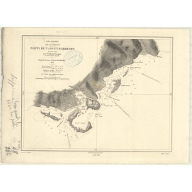 Carte marine ancienne - 3634 - CANARIES (îles), LANZAROTE (île), ARRECIFE (Port) - ATLANTIQUE, AFRIQUE (Côte Ouest) - (1878 - 18