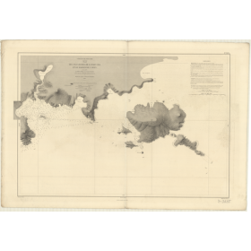 Reproduction carte marine ancienne - 3635 - PATAGONIE (Côte Est), LEONES (île), GILL (Baie), OVEN (Bassin) - ATLANTIQUE, AMERIQU