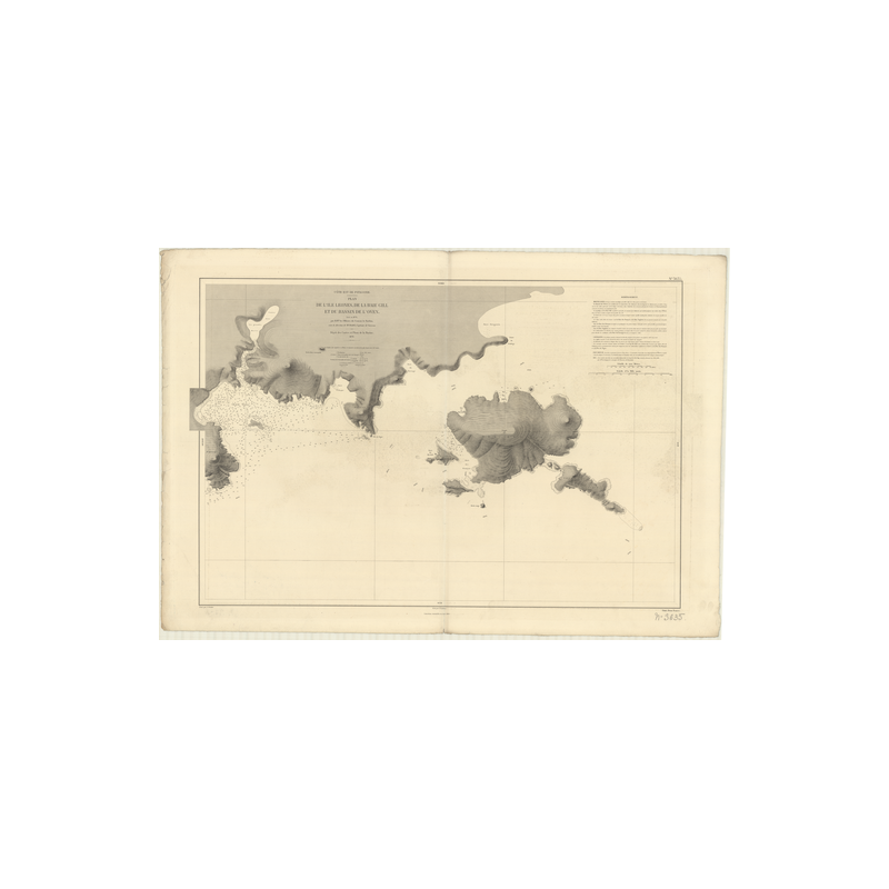Reproduction carte marine ancienne - 3635 - PATAGONIE (Côte Est), LEONES (île), GILL (Baie), OVEN (Bassin) - ATLANTIQUE, AMERIQU