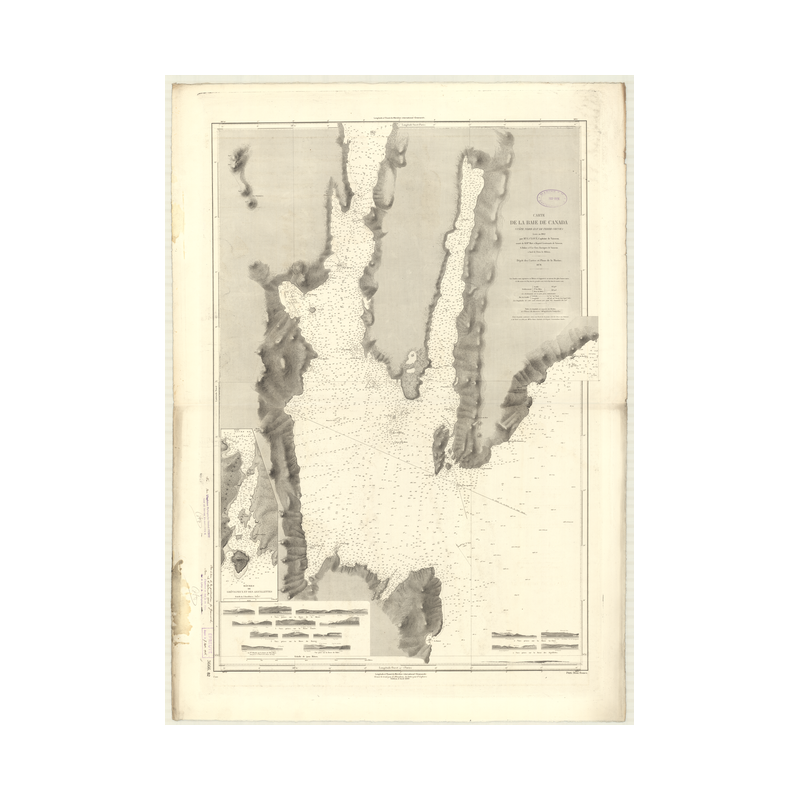 Reproduction carte marine ancienne - 3666 - TERRE-NEUVE (Côte Nord-Est), CANADA (Baie) - CANADA (Côte Est) - ATLANTIQUE, AMERIQU