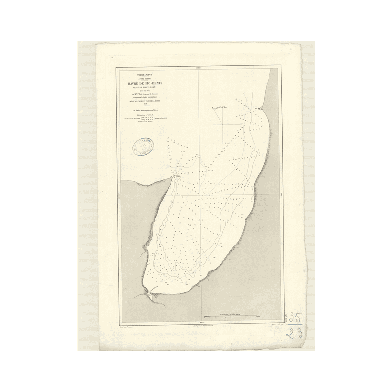 Reproduction carte marine ancienne - 3690 - TERRE-NEUVE (Côte Ouest), PORT-A-PORT (Baie), PIC-DENIS (Havre) - CANADA (Côte Est)