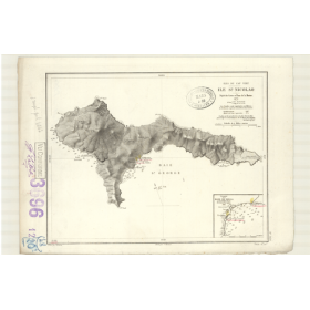 Reproduction carte marine ancienne - 3696 - SAO NICOLAO (île), SAO NICOLAU (île) - CAP-VERT (îles) - ATLANTIQUE, AFRIQUE (Côte O