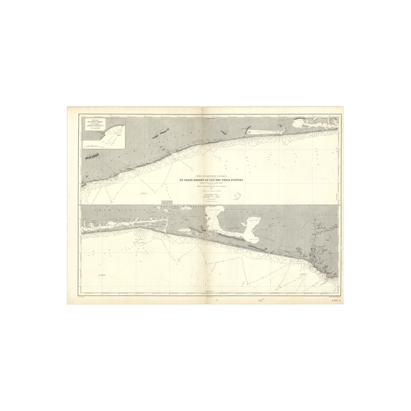 Reproduction carte marine ancienne - 4820 - BEREBY (Grand), TROIS POINTES (Cap), BEREBY - COTE D'IVOIRE - ATLANTIQUE, AFRIQUE (C