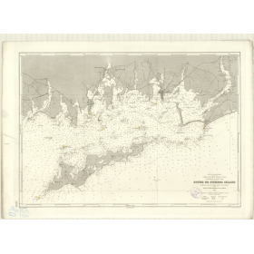 Reproduction carte marine ancienne - 5029 - FISHERS ISLANDS (Sound), PECHEOAS (île - Détroit) - ETATS-UNIS (Côte Est) - ATLANTIQ