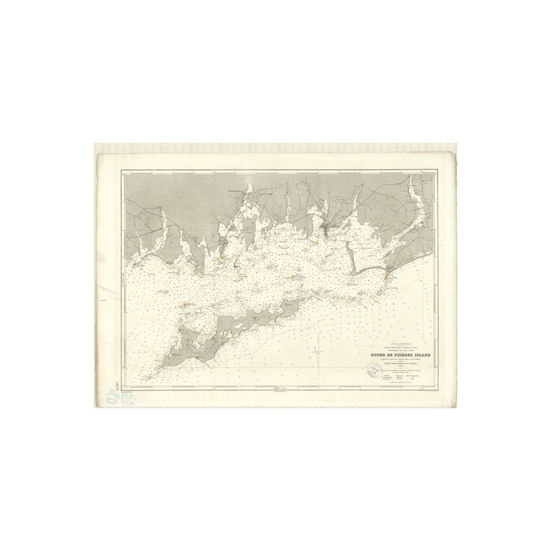 Reproduction carte marine ancienne - 5029 - FISHERS ISLANDS (Sound), PECHEOAS (île - Détroit) - ETATS-UNIS (Côte Est) - ATLANTIQ
