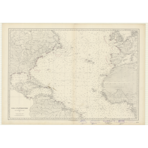 Reproduction carte marine ancienne - 5279 - ANGLETERRE, FRANCE, ESPAGNE, PORTUGAL - ATLANTIQUE, AMERIQUE DU NORD (Côte Est), AME Reproduction carte marine ancienne - 5279 - ANGLETERRE, FRANCE, ESPAGNE, PORTUGAL - ATLANTIQUE, AMERIQUE DU NORD (Côte Est), AME