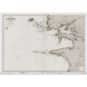 Reproduction carte marine ancienne - 5316 - BREST (Abords), OUESSANT (île), Penmarc'h (Pointe), Penmarc'h - FRANCE (Côte Ouest)