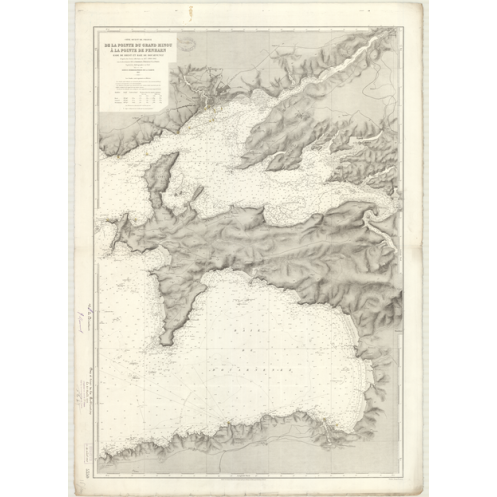Reproduction carte marine ancienne - 5350 - BREST (Rade), DOUARNENEZ (Baie), GRAND MINOU (Pointe), PENHARN (Pointe) - FRANCE (Cô Reproduction carte marine ancienne - 5350 - BREST (Rade), DOUARNENEZ (Baie), GRAND MINOU (Pointe), PENHARN (Pointe) - FRANCE (Cô
