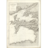 Reproduction carte marine ancienne - 5350 - BREST (Rade), DOUARNENEZ (Baie), GRAND MINOU (Pointe), PENHARN (Pointe) - FRANCE (Cô