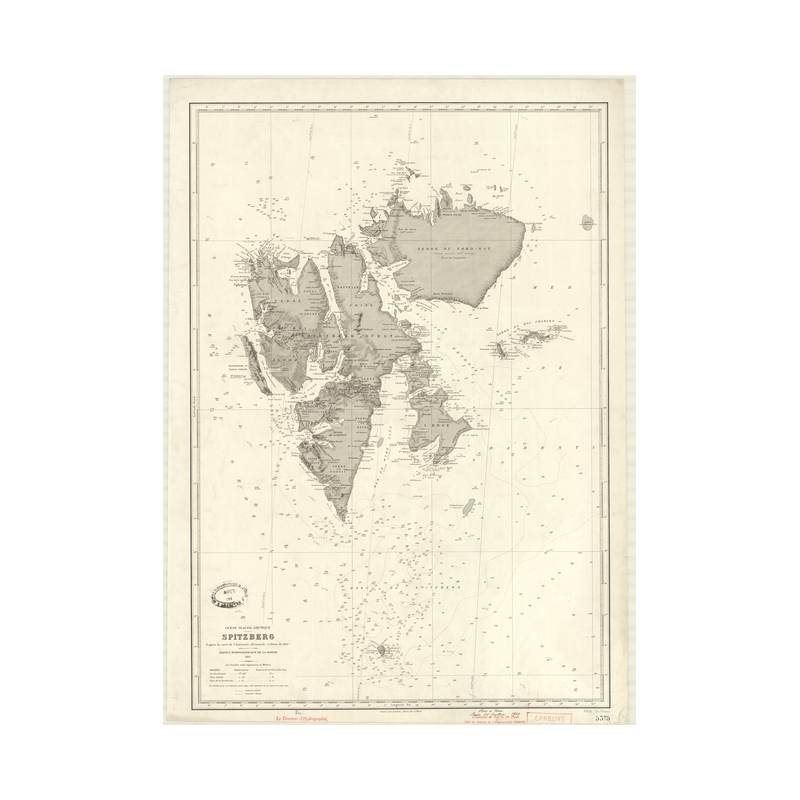 Reproduction carte marine ancienne - 5375 - SPITZBERG - ARCTIQUE, ATLANTIQUE, GROENLAND (Mer) - (1910 - 1946)