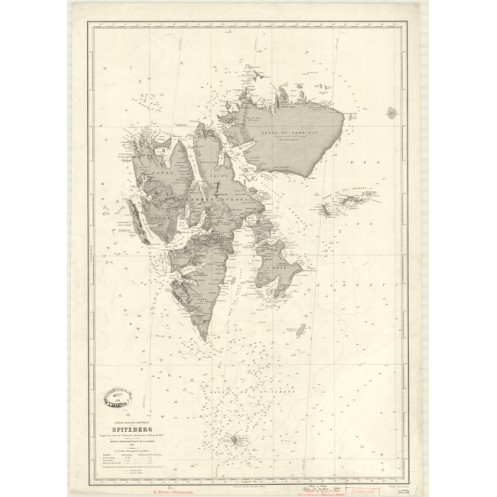 Reproduction carte marine ancienne - 5375 - SPITZBERG - ARCTIQUE, ATLANTIQUE, GROENLAND (Mer) - (1910 - 1946) Reproduction carte marine ancienne - 5375 - SPITZBERG - ARCTIQUE, ATLANTIQUE, GROENLAND (Mer) - (1910 - 1946)