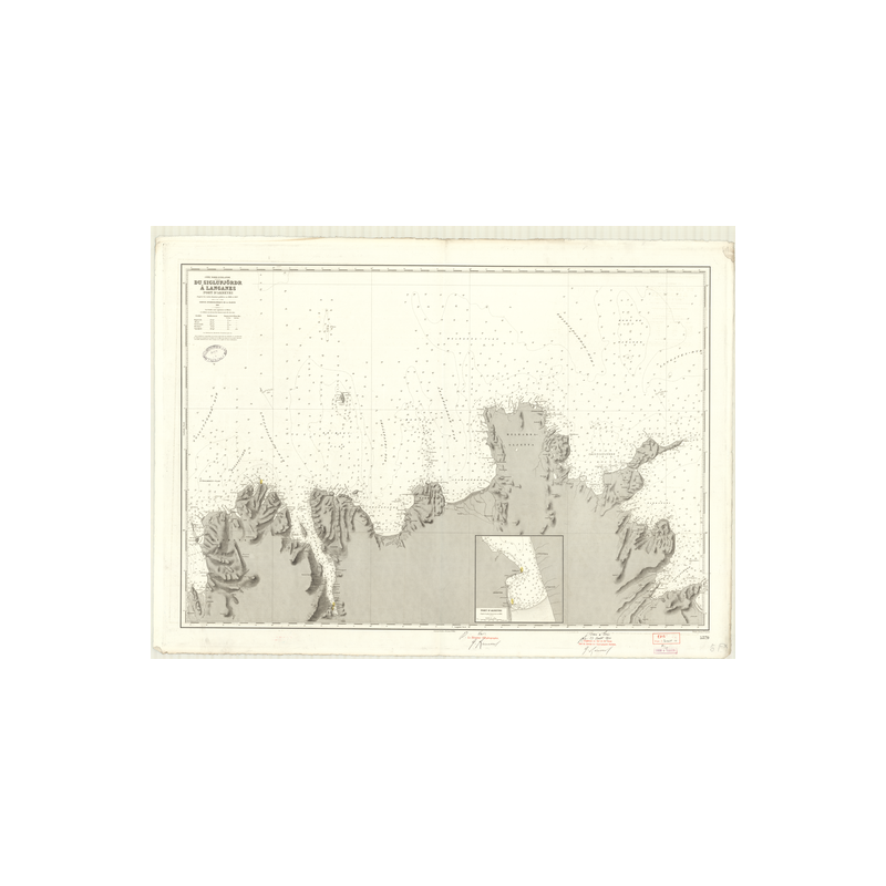 Reproduction carte marine ancienne - 5379 - AKREYRI (Port), SIGLUFJORDR, LANGANES - ISLANDE (Côte Nord) - ATLANTIQUE, NORVEGE (M