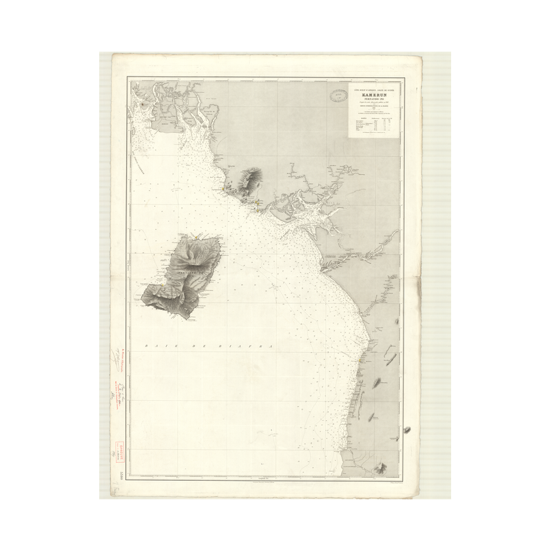 Reproduction carte marine ancienne - 5380 - KAMERUN, BIAFRA (Baie), FERNANDO-PO (île) - CAMEROUN - ATLANTIQUE, AFRIQUE (Côte Est