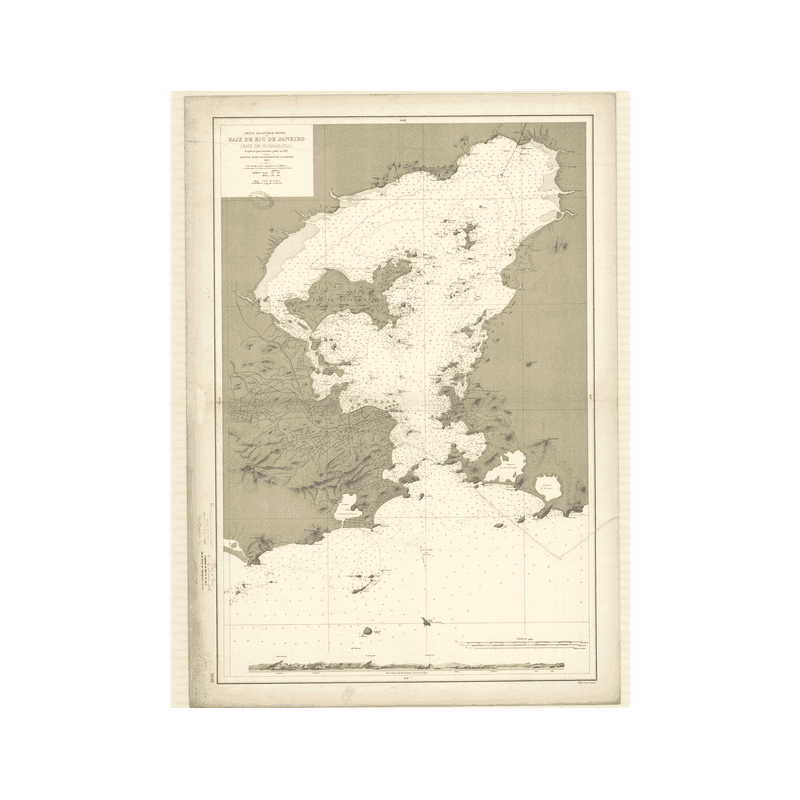 Reproduction carte marine ancienne - 5610 - RIO DE JANEIRO (Baie), GUANABARA (Baie) - BRESIL - ATLANTIQUE, AMERIQUE DU SUD (Côte