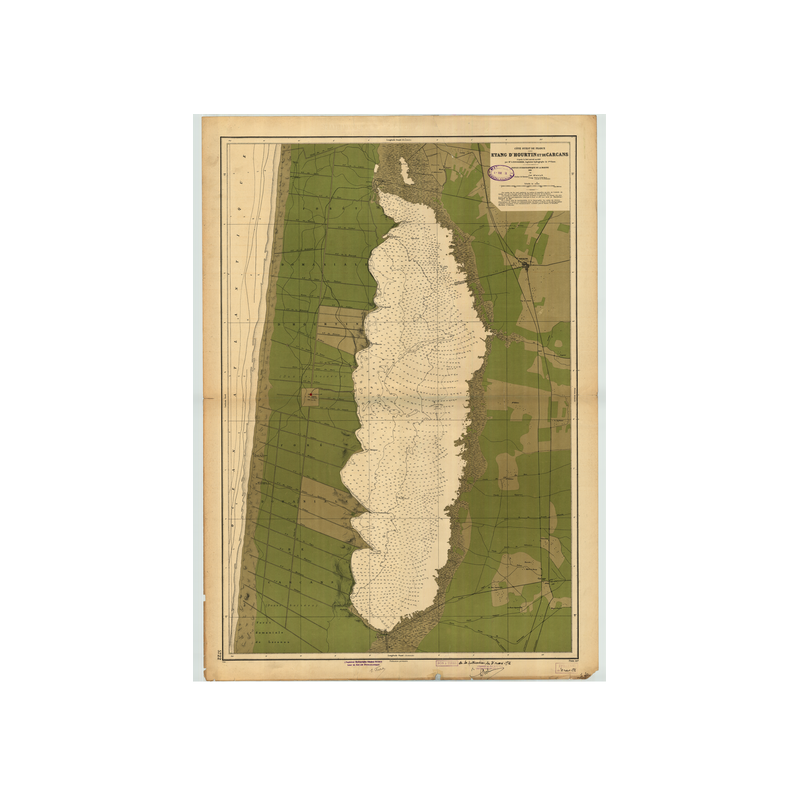 Reproduction carte marine ancienne - 5722 - HOURTIN (Etang), CARCANS (Etang) - FRANCE (Côte Ouest) - ATLANTIQUE - (1931 - ?)