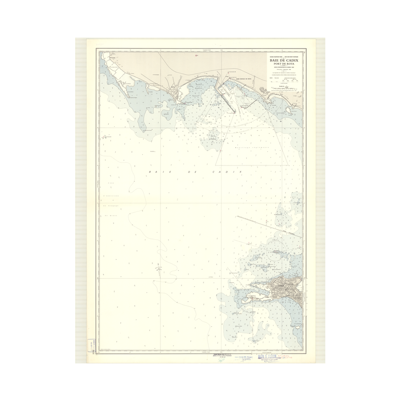Reproduction carte marine ancienne - 6451 - CADIX (Baie), ROTA (Port) - ESPAGNE (Côte Sud-Ouest) - ATLANTIQUE - (1969 - 1983)