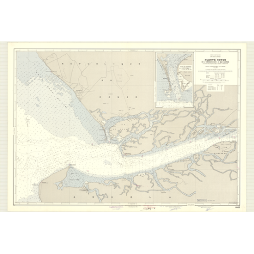 Reproduction carte marine ancienne - 6453 - CONGO (Cours), CONGO (Embouchure), QUISSANGA (île) - CONGO, ANGOLA - ATLANTIQUE, AFR Reproduction carte marine ancienne - 6453 - CONGO (Cours), CONGO (Embouchure), QUISSANGA (île) - CONGO, ANGOLA - ATLANTIQUE, AFR