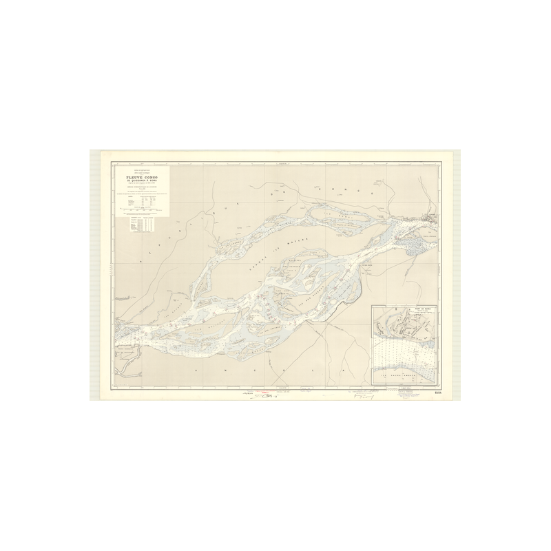 Reproduction carte marine ancienne - 6454 - CONGO (Cours), QUISSANGA (île), BOMA (Port) - CONGO, ANGOLA - ATLANTIQUE, AFRIQUE (C