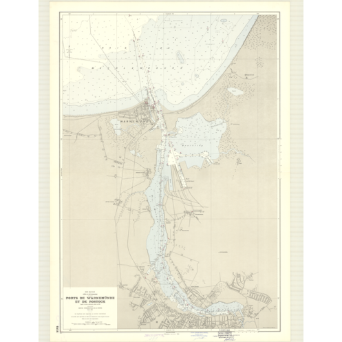 Reproduction of old nautical chart - 6456 - WARNEMUNDE (Port), ROSTOCK (Port) - ALLEMAGNE - ATLANTIQUE, BALTIQUE (Mer) - (1963 -