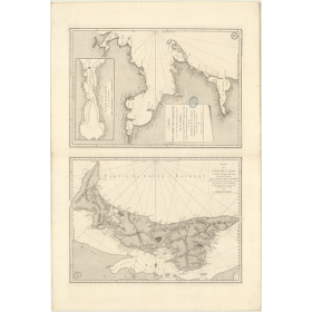 Reproduction carte marine ancienne Shom - 329_1A - SAINT-LAURENT (Golfe), SAINT-JEAN (île), pRINCE EDOUARD (île) - ATL