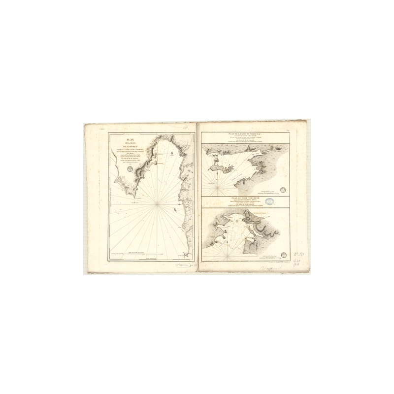 Reproduction carte marine ancienne Shom - 331_1A - SAINT-LAURENT (Golfe), CAP BRETON (île - Côte Est), GABARUS (Baie)