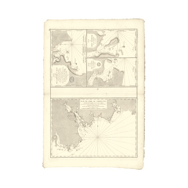 Reproduction carte marine ancienne Shom - 334_1C - NOUVELLE-ECOSSE (Côte Est), CHIBOUCTOU (Port), HALIFAX (Port), ACADI