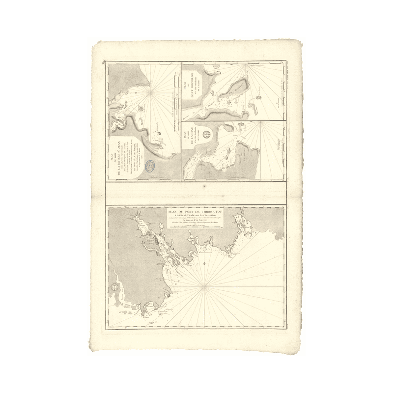 Reproduction carte marine ancienne - 334_1C - NOUVELLE-ECOSSE (Côte Est), CHIBOUCTOU (Port), HALIFAX (Port), ACADIE - CANADA (Cô