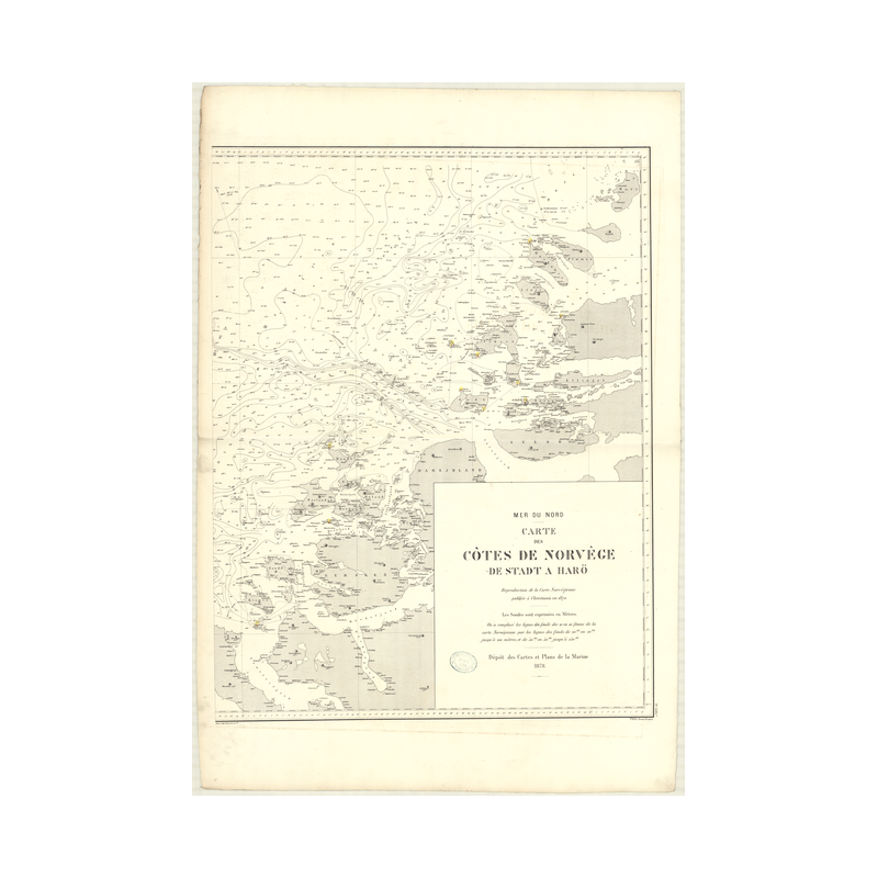 Carte marine ancienne - 3595A - HARO, STADTLANDET - NORVEGE (Côte Ouest) - ATLANTIQUE, NORD (Mer) - (1878 - ?)