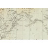 Reproduction of old nautical chart of the world in 1785 - Captain Cook's expeditions