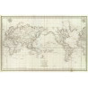 Reproduction carte marine ancienne de l'expédition, ou voyage, de la pérouse en 1788