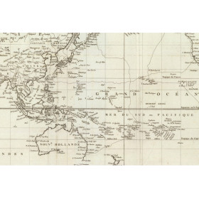 Reproduction carte marine ancienne de l'expédition, ou voyage, de la pérouse en 1788