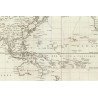 Reproduction of old nautical chart of the expedition, or voyage, of La Pérouse in 1788