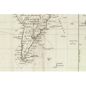 Reproduction carte marine ancienne de l'expédition, ou voyage, de la pérouse en 1788