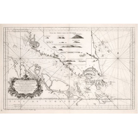 Reproduction carte marine ancienne du Détroit de Singapour et de Malacaa en 1755