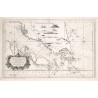 Reproduction of old nautical chart of the Singapore Strait and Malacaña in 1755
