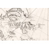 Reproduction of old nautical chart of the Singapore Strait and Malacaña in 1755