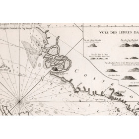 Reproduction of old nautical chart of the Singapore Strait and Malacaña in 1755