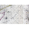 Reproduction of old nautical chart of the Indian Ocean in 1708