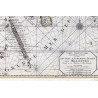 Reproduction of old nautical chart of the Indian Ocean in 1708