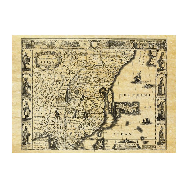 Carte marine ancienne de la Chine en 1626