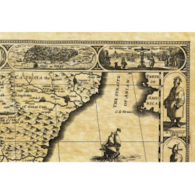 Reproduction carte marine ancienne de la Chine en 1626